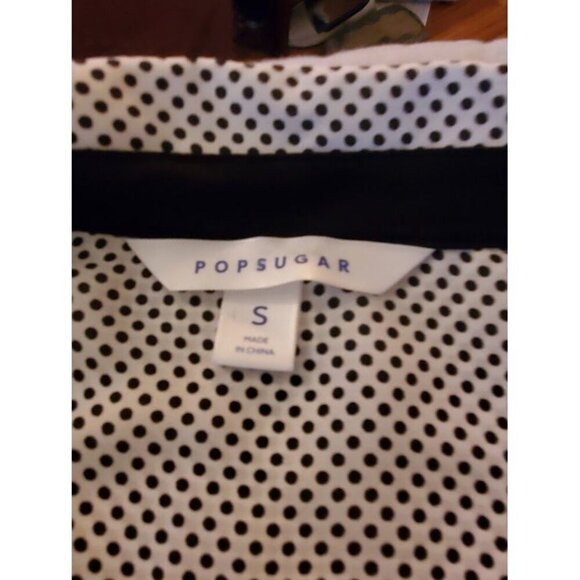 Popsugar Small Black & White Polka Dot Button-Down Blouse - Picture 3 of 6